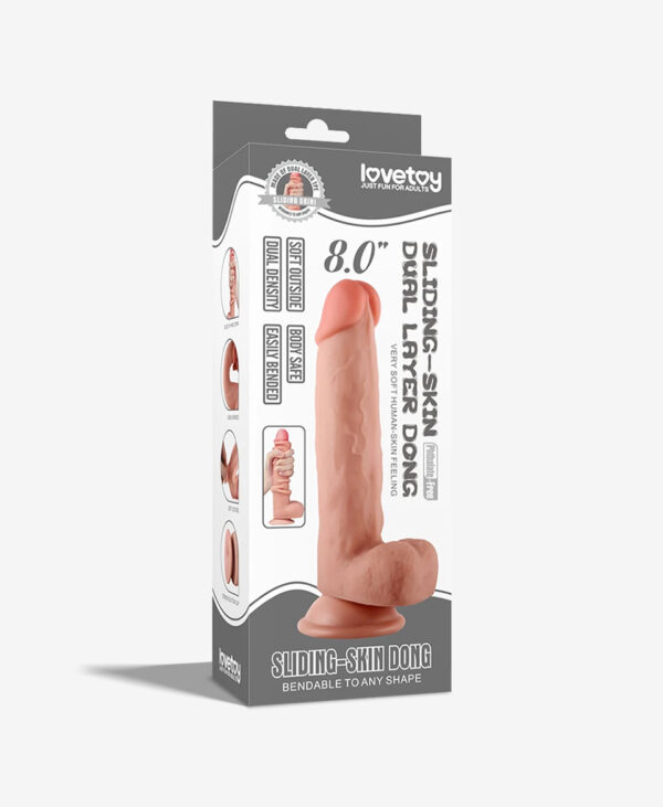 Kaygan Çift Katmanlı Realistik Dildo 20 cm - Görsel 2