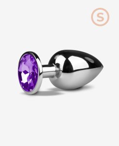 Mor Kristal Tabanlı Metal Anal Plug - Küçük Boy