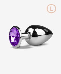 Mor Kristal Tabanlı Metal Anal Plug - Büyük Boy