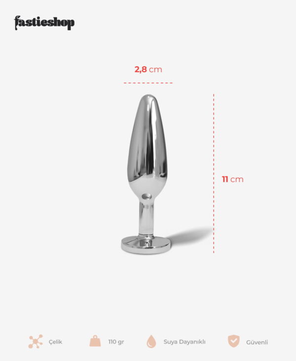 Kristal Tabanlı Metal Anal Plug 11 cm