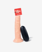 Titreşimli Gerçekçi Dokulu Dildo 18.5 cm