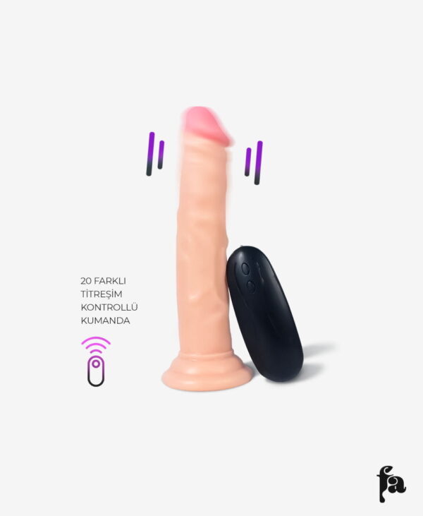 Titreşimli Gerçekçi Dokulu Dildo 18.5 cm