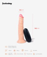 Titreşimli Gerçekçi Dokulu Dildo 18.5 cm