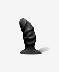 Vantuzlu ve Boğumlu Siyah Anal Plug - 11 cm
