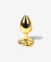 NOXXX Kalp Mücevherli Çelik Gold Anal Plug - Orta Boy - Görsel 2