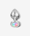 Led Işıklı Çelik Anal Plug - Orta Boy