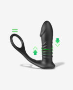 İleri Geri Hareketli Kumandalı Penis Halkalı Anal Vibratör