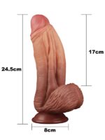 Çift Katmanlı Platinyum Silikon Dildo - 25 cm - Görsel 3