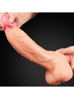 LoveToy Çift Katmanlı Platinyum Silikon Realistik Dildo 25 cm - Görsel 5