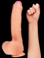 LoveToy Çift Katmanlı Platinyum Silikon Realistik Dildo - 28 cm - Görsel 4