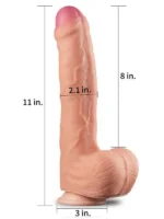 LoveToy Çift Katmanlı Platinyum Silikon Realistik Dildo - 28 cm - Görsel 3
