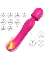 Isıtmalı Çift Taraflı Masaj Wand Vibratör - 23 cm - Görsel 4