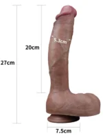 LoveToy Dual Layered Platinum Silicone Realistik Dildo - 27 cm - Görsel 4