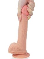 LoveToy Çift Katmanlı Platinyum Silikon Realistik Dildo 22 cm - Görsel 3