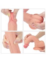 LoveToy Çift Katmanlı Platinyum Silikon Realistik Dildo 22 cm - Görsel 4