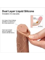 LoveToy Çift Katmanlı Platinyum Silikon Realistik Dildo 22 cm - Görsel 5