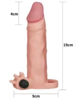 LoveToy Pleasure X Tender Titreşimli Realistik Penis Kılıfı - 4 cm Uzatmalı - Görsel 5