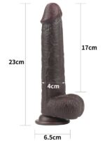 LoveToy Sliding Çift Katmanlı Siyah Realistik Dildo 23 cm - Görsel 2
