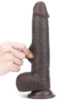 LoveToy Sliding Çift Katmanlı Siyah Realistik Dildo 23 cm - Görsel 3