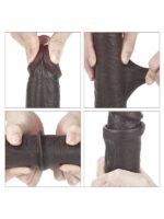 LoveToy Sliding Çift Katmanlı Siyah Realistik Dildo 23 cm - Görsel 5