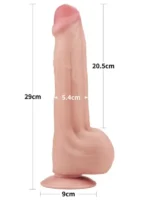 LoveToy Sliding Skin Dual Layer Çift Katmanlı Dildo 29 cm - Görsel 2
