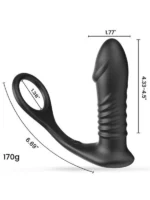 İleri Geri Hareketli Kumandalı Penis Halkalı Anal Vibratör - Görsel 5