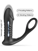 İleri Geri Hareketli Kumandalı Penis Halkalı Anal Vibratör - Görsel 6