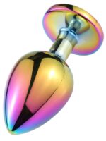 Çok Renkli Taşlı Çelik Anal Plug - Büyük Boy - Görsel 3