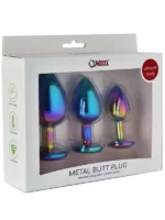 Çok Renkli Taşlı Çelik Anal Plug - 3’lü Set - Görsel 2