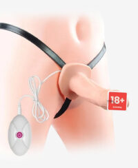 Üniseks İçi Boş Titreşimli Belden Bağlamalı Penis - 16.5 cm