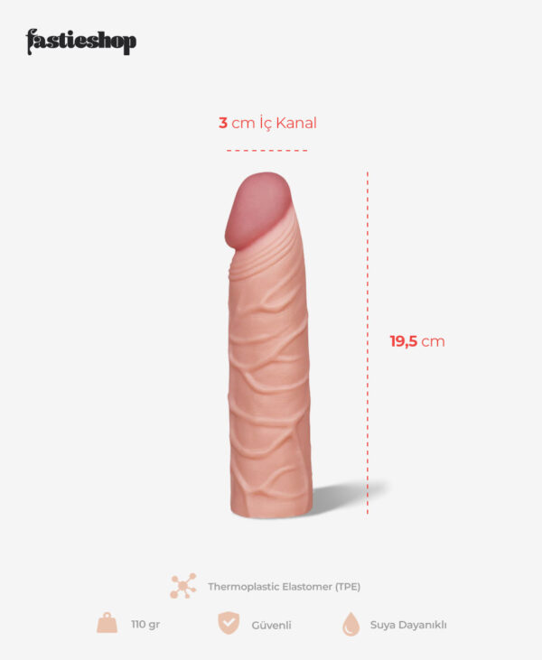 Fastieshop Realistik Penis Kılıfı - 5 cm Uzatmalı - Görsel 2