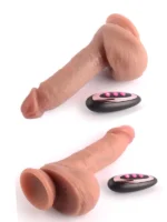 Isıtmalı İleri Geri Hareketli Çift Katmanlı Uzaktan Kumandalı Şarjlı Dildo - 19 cm - Görsel 5