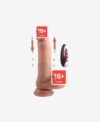 Isıtmalı İleri Geri Hareketli Çift Katmanlı Uzaktan Kumandalı Şarjlı Dildo - 19 cm