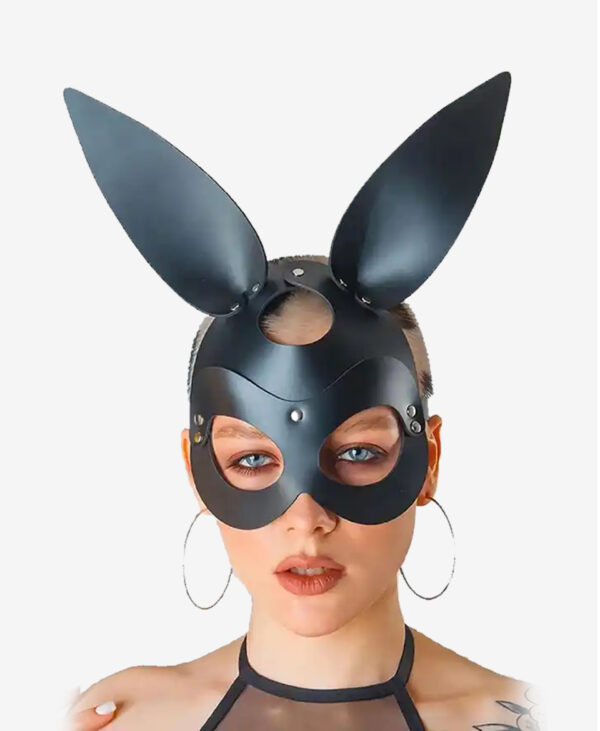 deri bunny maske siyah