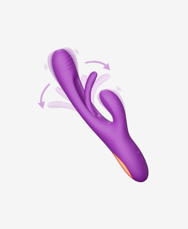 G Spot ve Klitoris Uyarıcılı Okşama Hareketli Şarjlı Rabbit Vibratör