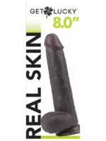 Real Skin Çift Katmanlı Kayan Derili Gerçekçi Siyah Penis 20 cm - Görsel 6