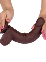 Real Skin Çift Katmanlı Kayan Derili Gerçekçi Siyah Penis 20 cm - Görsel 4