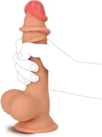 VSCNovelty Çift Katmanlı Kayan Derili Gerçekçi Dildo 19 cm - Görsel 4