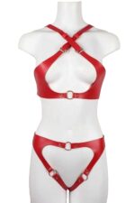 Özel Bölgesi Açık Fantezi Deri Harness Takım - Görsel 6
