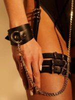 Tasmalı Bacak Bantlı Deri Harness Fantezi Set - Görsel 4