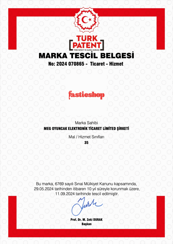Fastieshop Marka Tescil Belgesi