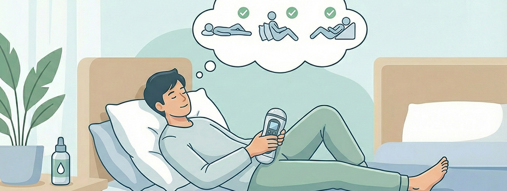 elinde mastürbatör yatağında uzanırken düşüncelere dalan erkek resmi