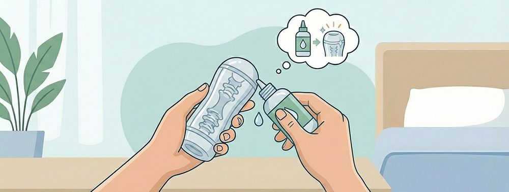 mastürbatöre kayganlaştırıcı süren el resmi