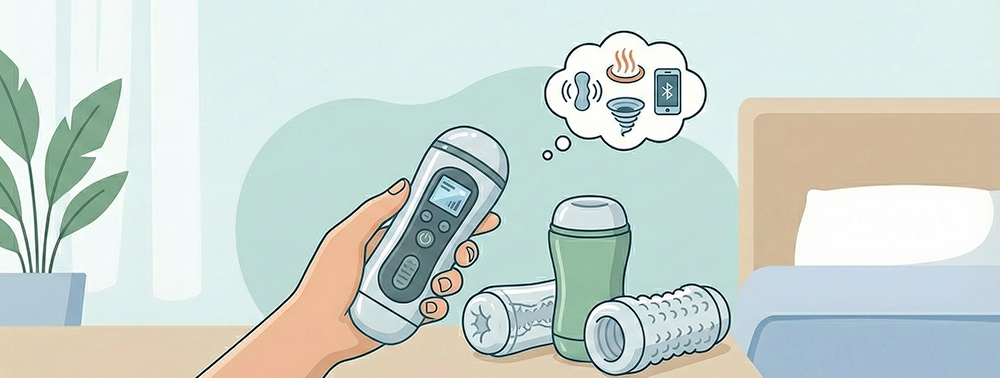 modern mastürbatör tutan el illüstrasyonu