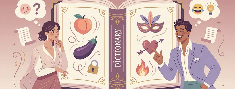 seks sözlüğüne bakan kadın ve adam resmi