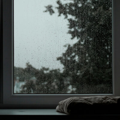 Sisli, yağmurlu bir pencere &ouml;n&uuml; &mdash; hafif kaos vibe